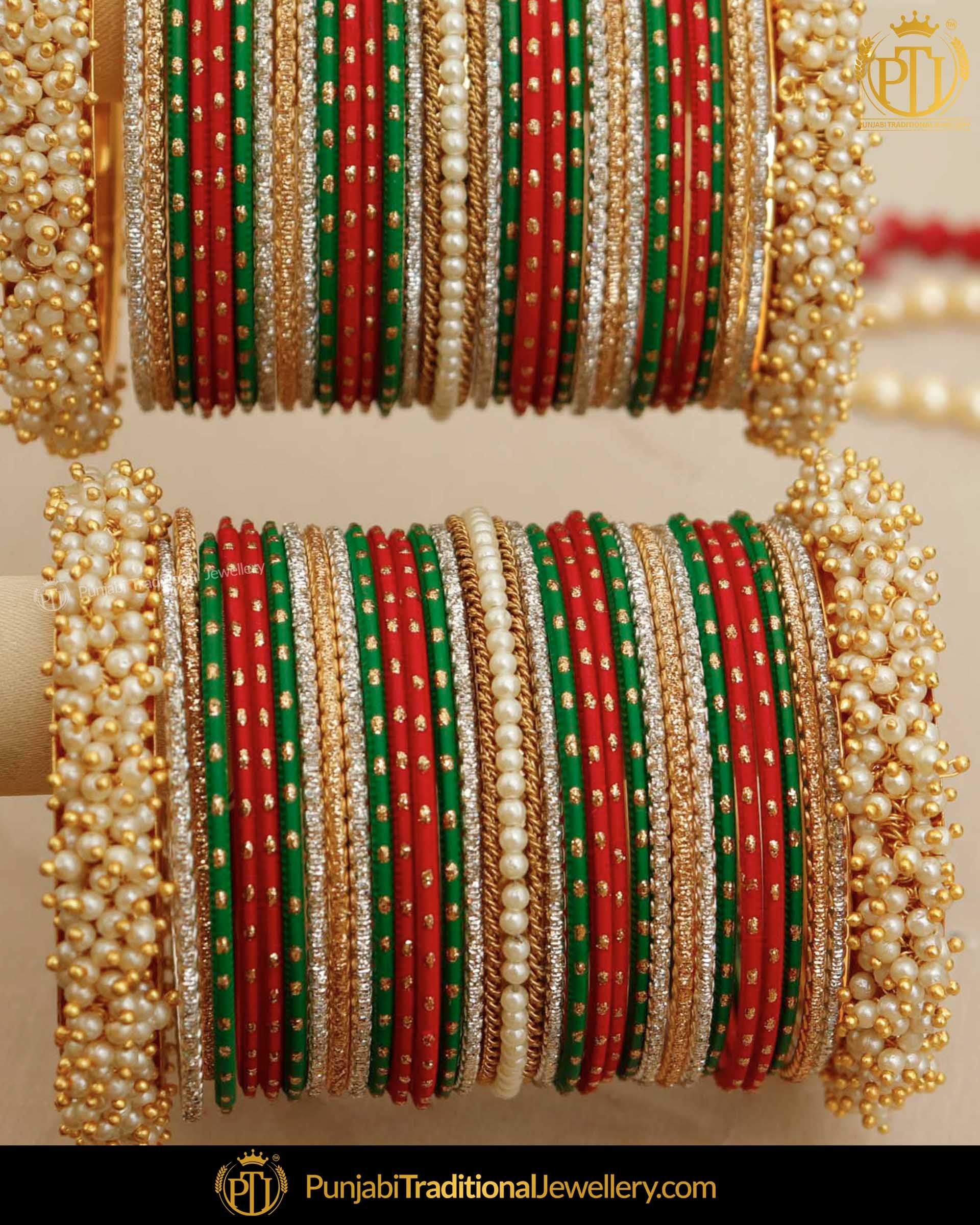 Red Green Indian Wedding Heavy Work Chura Set, Punjabi Glass Kundan And  Stone Work Chuda Set, Multi Color Party Wear Bangles, Acrylic Base, Fancy  Bangles For Marriage